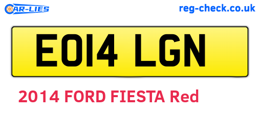 EO14LGN are the vehicle registration plates.