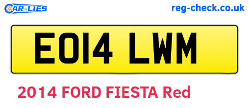 EO14LWM are the vehicle registration plates.