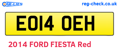 EO14OEH are the vehicle registration plates.