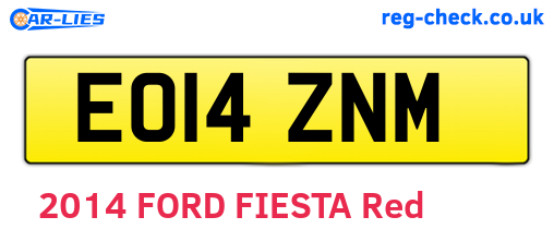 EO14ZNM are the vehicle registration plates.