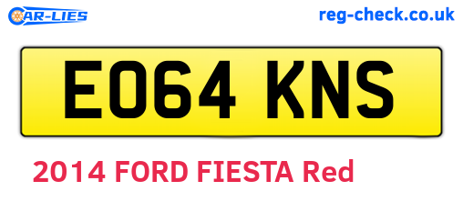 EO64KNS are the vehicle registration plates.