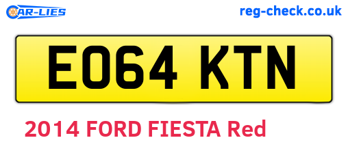 EO64KTN are the vehicle registration plates.