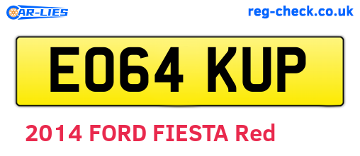 EO64KUP are the vehicle registration plates.