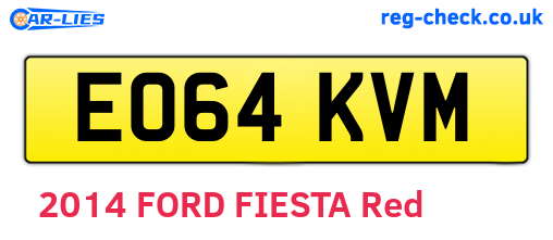 EO64KVM are the vehicle registration plates.