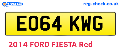 EO64KWG are the vehicle registration plates.