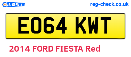 EO64KWT are the vehicle registration plates.