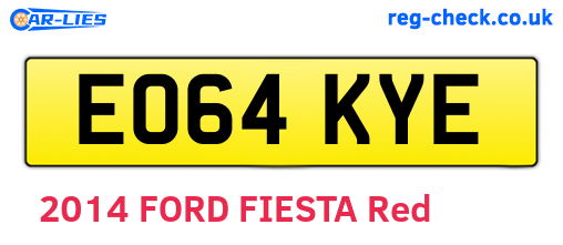 EO64KYE are the vehicle registration plates.