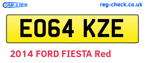 EO64KZE are the vehicle registration plates.