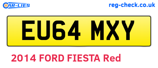 EU64MXY are the vehicle registration plates.
