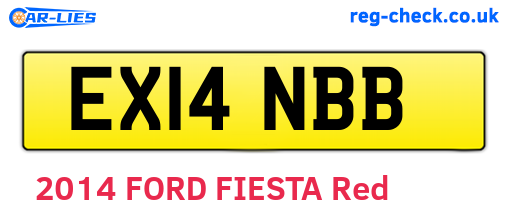 EX14NBB are the vehicle registration plates.