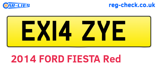 EX14ZYE are the vehicle registration plates.