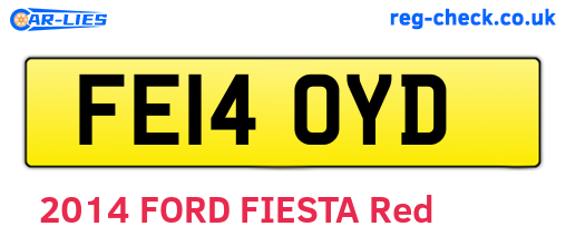 FE14OYD are the vehicle registration plates.