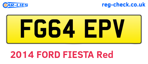 FG64EPV are the vehicle registration plates.