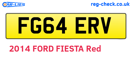 FG64ERV are the vehicle registration plates.