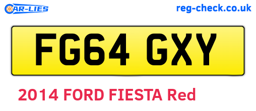FG64GXY are the vehicle registration plates.