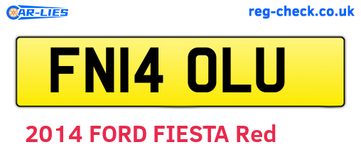 FN14OLU are the vehicle registration plates.
