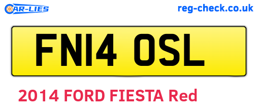 FN14OSL are the vehicle registration plates.