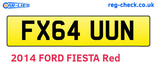 FX64UUN are the vehicle registration plates.