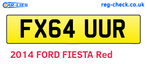FX64UUR are the vehicle registration plates.