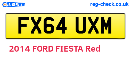 FX64UXM are the vehicle registration plates.
