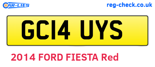 GC14UYS are the vehicle registration plates.