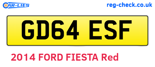 GD64ESF are the vehicle registration plates.