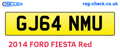GJ64NMU are the vehicle registration plates.