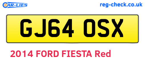 GJ64OSX are the vehicle registration plates.