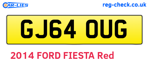 GJ64OUG are the vehicle registration plates.