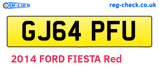 GJ64PFU are the vehicle registration plates.