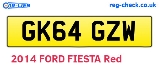 GK64GZW are the vehicle registration plates.
