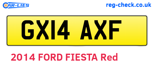 GX14AXF are the vehicle registration plates.
