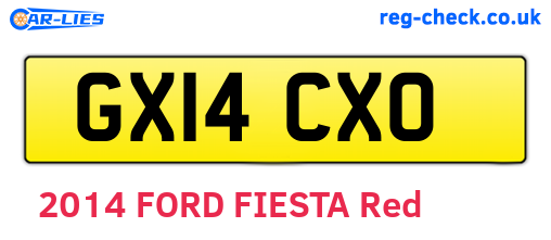 GX14CXO are the vehicle registration plates.