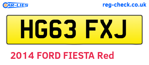 HG63FXJ are the vehicle registration plates.
