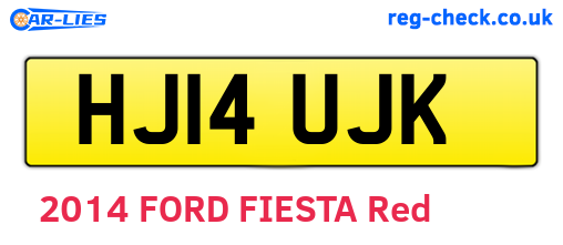 HJ14UJK are the vehicle registration plates.