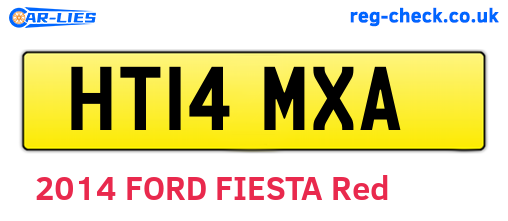 HT14MXA are the vehicle registration plates.