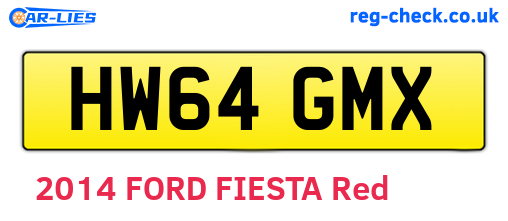 HW64GMX are the vehicle registration plates.
