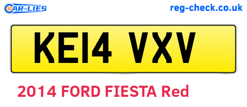 KE14VXV are the vehicle registration plates.