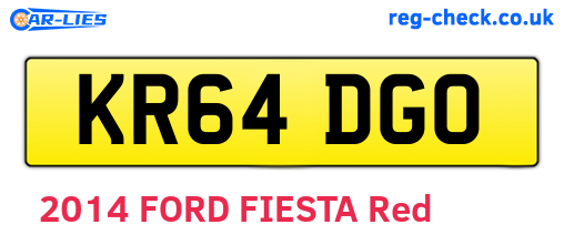 KR64DGO are the vehicle registration plates.