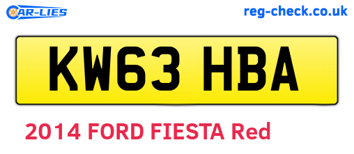 KW63HBA are the vehicle registration plates.