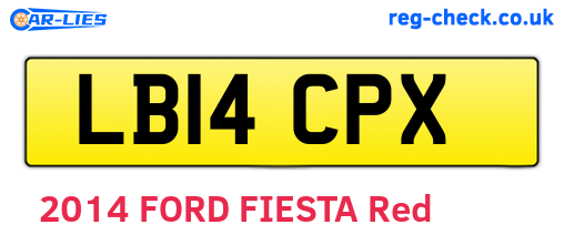 LB14CPX are the vehicle registration plates.
