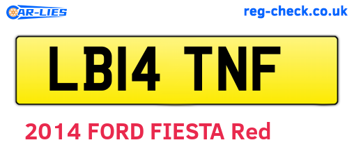 LB14TNF are the vehicle registration plates.
