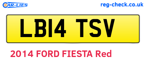 LB14TSV are the vehicle registration plates.