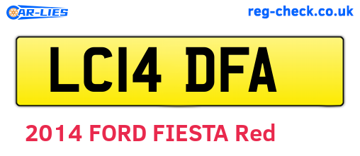LC14DFA are the vehicle registration plates.