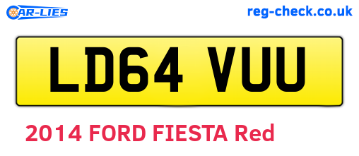 LD64VUU are the vehicle registration plates.