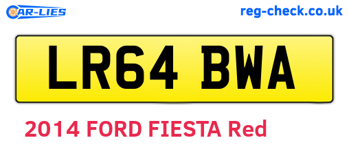 LR64BWA are the vehicle registration plates.