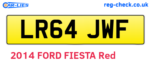 LR64JWF are the vehicle registration plates.