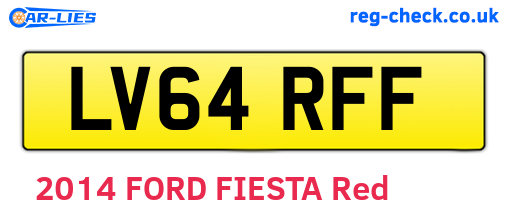 LV64RFF are the vehicle registration plates.