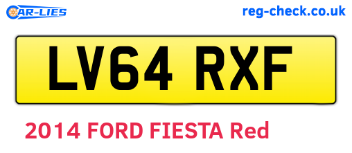 LV64RXF are the vehicle registration plates.