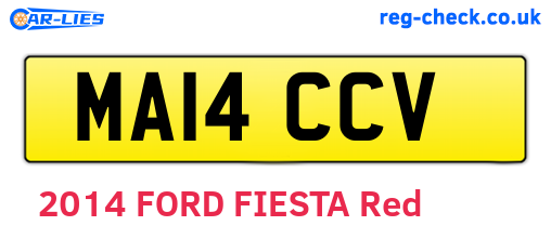 MA14CCV are the vehicle registration plates.